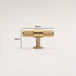Knurled Brass Cabinet Pulls and Knobs in Gold