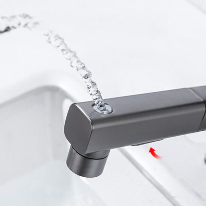 Tavik Modern Square Dual-Mode Pull-Out Bathroom Sink Faucet
