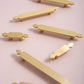 Gold Brass Cabinet Handles with Notched Flat Bar