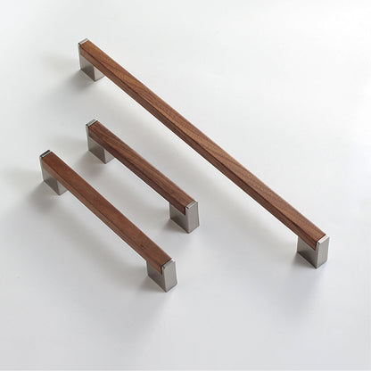 Walnut Wood T-Bar Cabinet Pulls and Drawer Handles