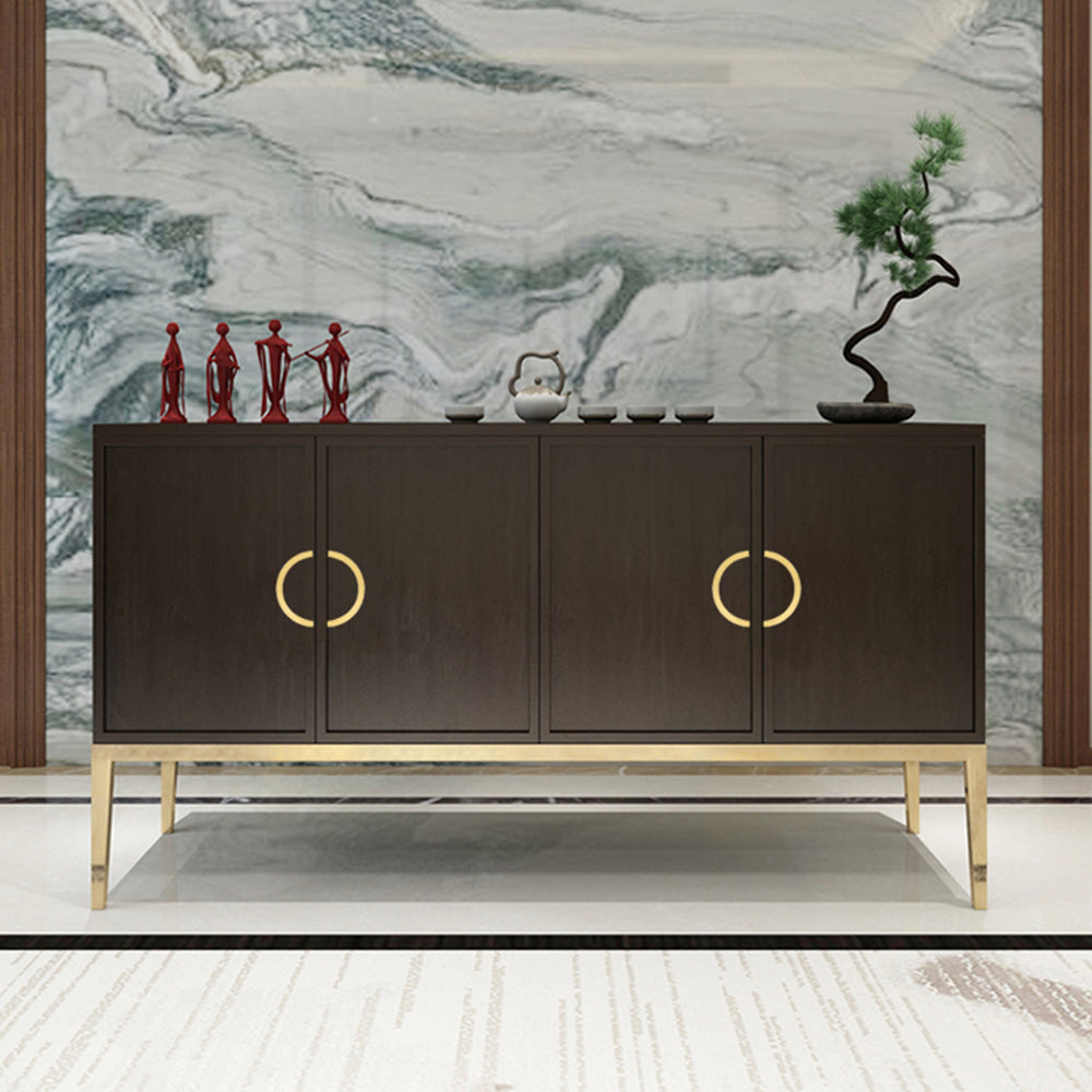 Brushed Brass Half Moon Cabinet Pulls for Double Doors