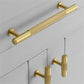 Ribbed Solid Brass Cabinet Pulls and Matching Knobs