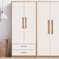 Beech Finish Wood Drawer Pulls with Copper Accents