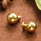 Hammered Gold Brass Cabinet Knobs, Single Hole