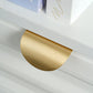 Gold Brass Half-Round Cabinet Finger Pulls
