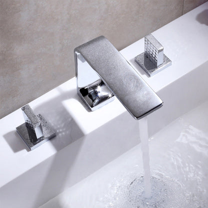 Ultra-Slim 3-Hole Bathroom Sink Faucet