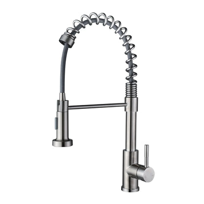 Bravik Single Hole Pre-Rinse Pull-Down Sprayer Spring Spout Kitchen Faucet