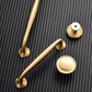 Gold Curved Brass Cabinet Pulls and Knobs for Wardrobes
