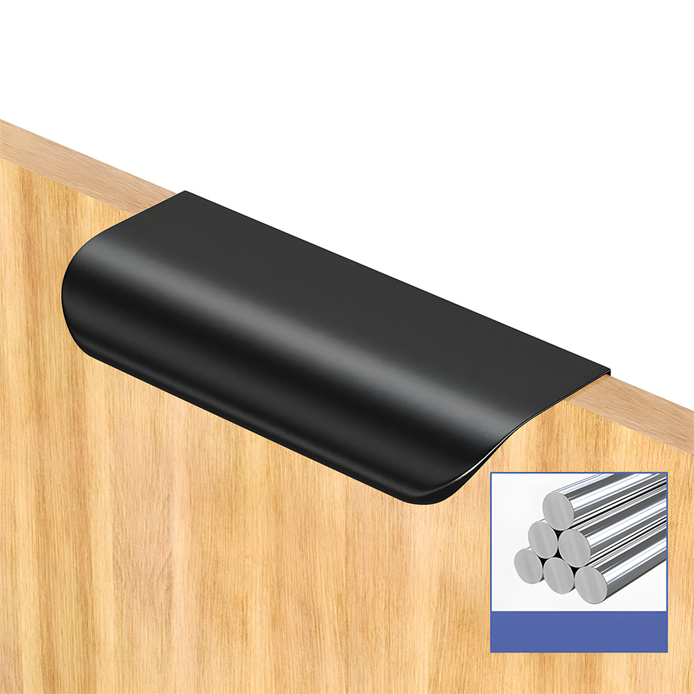 Black Adhesive Rounded Edge Finger Pulls for Drawers