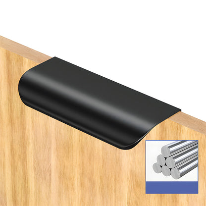 Black Adhesive Rounded Edge Finger Pulls for Drawers