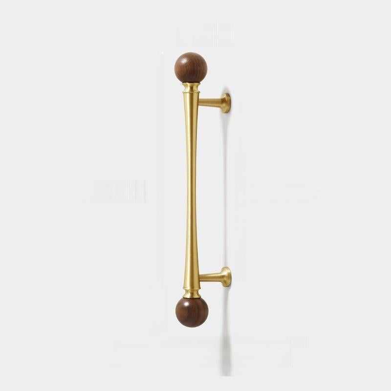 Walnut and Gold Cabinet Pulls, Knob, and Pendant Pull