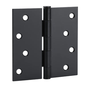 4in Matte Black Butt Hinges with Square Corners Door Hinges