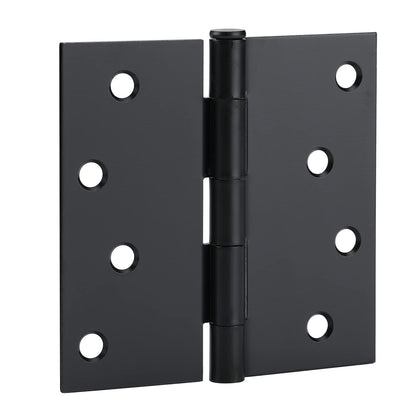 4in Matte Black Butt Hinges with Square Corners Door Hinges