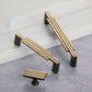 Ribbed Brass Cabinet Handles and Matching Knobs