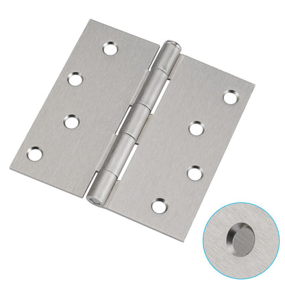 4in Brushed Nickel Butt Hinges with Square Corners Door Hinges