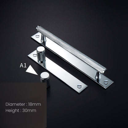 Chrome Textured Cabinet Pulls and Knobs with Backplate Options