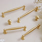 Brushed Brass Round Bar Cabinet Pulls and Knobs
