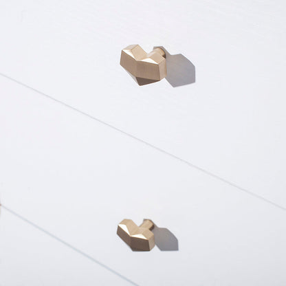 Heart-Shaped Brass Drawer Knobs for Cupboards