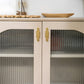 Gold Brass Cabinet Handles with Notched Flat Bar