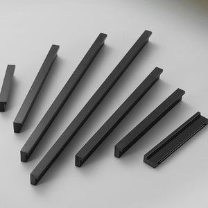 Black Finger Edge Cabinet Pulls, Aluminum Alloy
