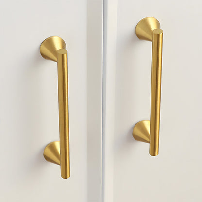 Brass Cabinet Pulls and T-Knobs with Cone Bases