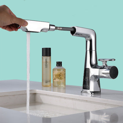 Pull-out Dual-mode Digital Display Bathroom Basin Faucet