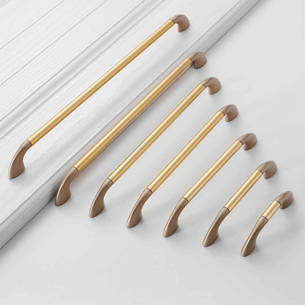 Round Bar Cabinet Pulls with Curved Tapered Feet