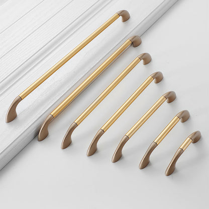 Round Bar Cabinet Pulls with Curved Tapered Feet