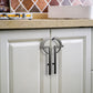 Paired Half Moon Cabinet Pulls with Bar Handles