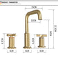 Three Hole Brushed Gold Widespread Waterfall Bathroom Faucet