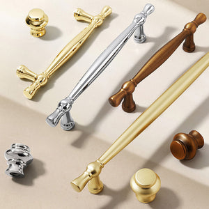 Retro Turned Zinc Alloy Cabinet Handles and Drawer Knobs
