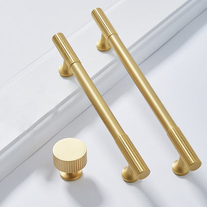 Fluted Metal Cabinet Pulls and Knobs for Kitchen Cabinets