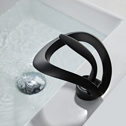 Veyra Waterfall Bathroom Sink Faucet, Modern Single Hole Single Lever Vanity Faucet