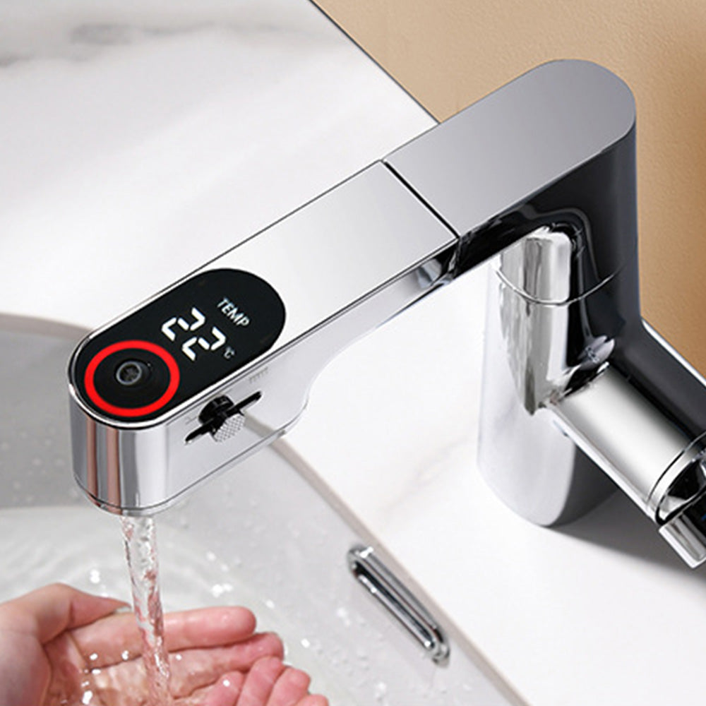Belluno Modern Single-Handle Pull-Out Bathroom Sink Faucet with LED Temperature Display