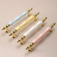 Colorful Ceramic Cabinet Pulls and Knobs with Gold-Tone Trim