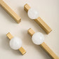 Natural Crystal Sphere Brass Cabinet Handles and Knobs