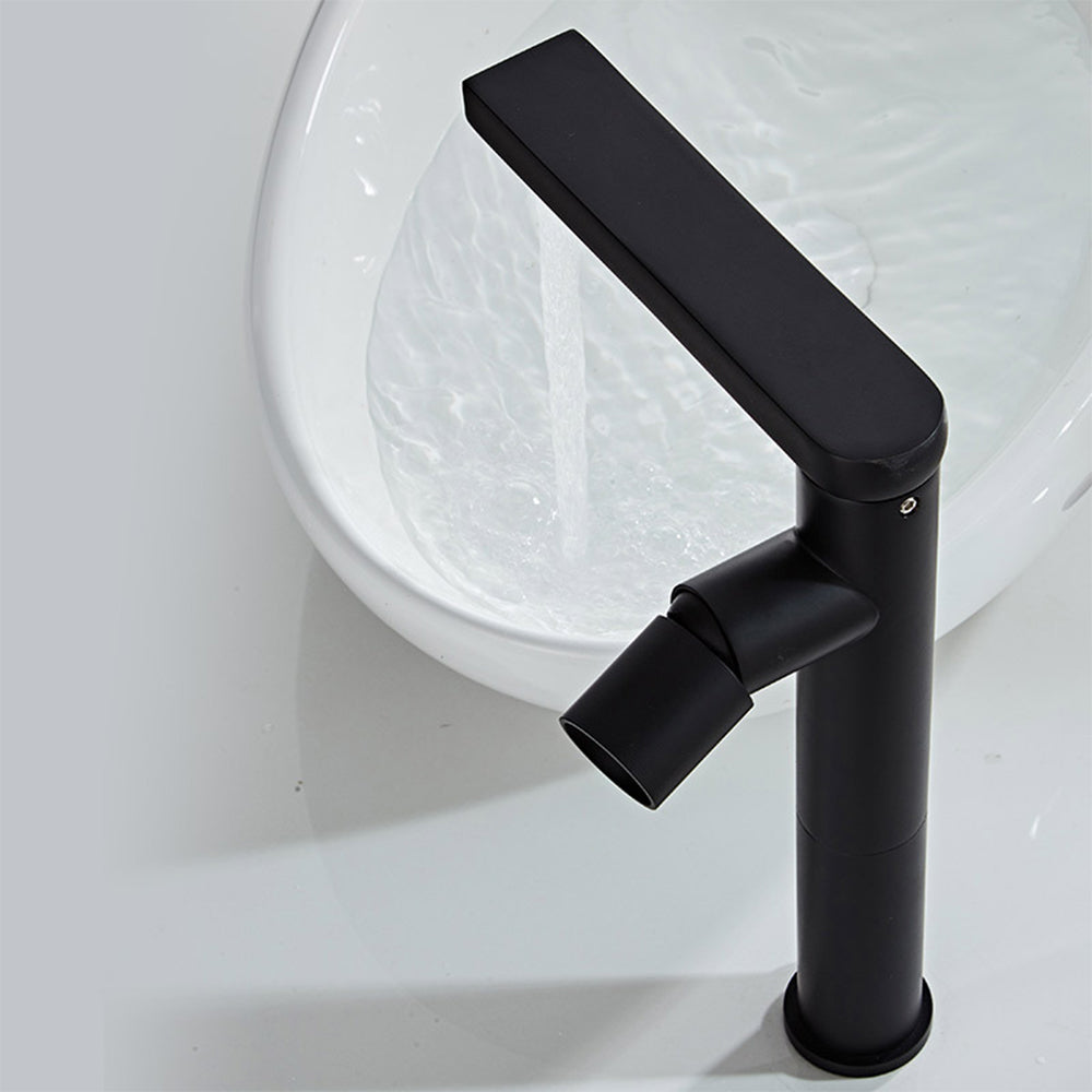 Keston Modern Single-Handle 360° Swivel Bathroom Sink Faucet with Flat Spout