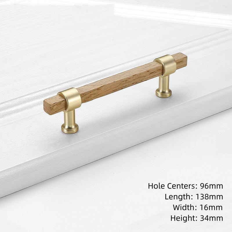 Wood Square Bar Cabinet Pulls and T-Knobs for Wardrobes