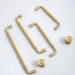 Round Bar Brass Cabinet Handles and Knobs for Wardrobes