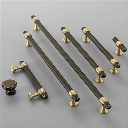Two-Tone Brass Cabinet Pulls and Knobs