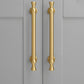 Gold-Finish Turned Brass Cabinet Handles and Knobs for Wardrobes