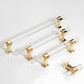 Transparent Acrylic Round Bar Cabinet Pulls for Wardrobes