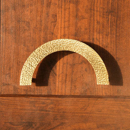 Textured Gold Brass Half Moon Cabinet Pulls