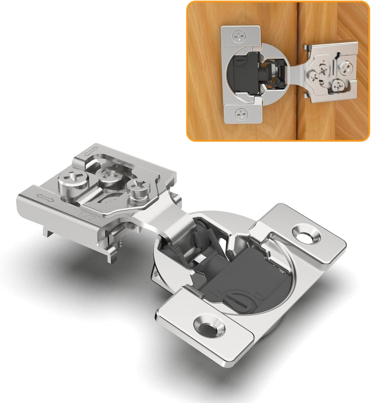 Marlow 105° Adjustable Soft-Close Concealed Cabinet Hinges for Face Frame Cabinets