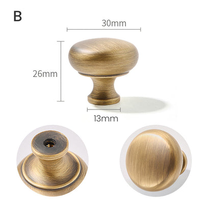 Vintage Bronze Solid Brass Single Hole Cabinet Knob with Backplate