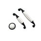 Vintage Brass and Black Cabinet Pulls with White Center Grip