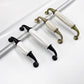 Vintage Brass and Black Cabinet Pulls with White Center Grip