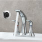 3 Holes Double Handle Stainless Steel Hot And Cold Bathroom Faucets