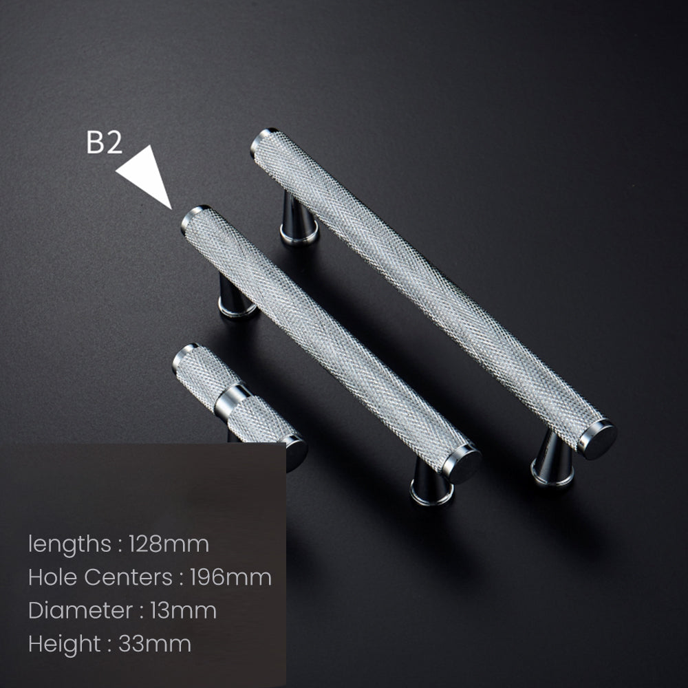 Chrome Textured Cabinet Pulls and Knobs with Backplate Options