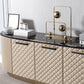 Leather Pattern Cabinet Pulls and Knob in Black / Gold